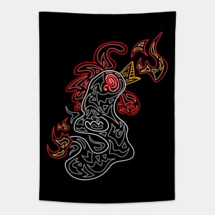 Gerald the Fire Breathing Chicken (Ghostly Edition) Tapestry