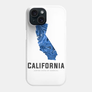 California state map abstract blue Phone Case