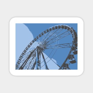 Ferris Wheel silhouette on Blue background Magnet