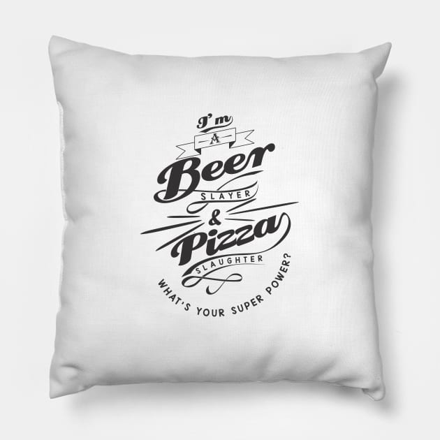 beer & pizza lover t-shirt Pillow by enigmatyc