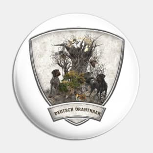 German Wirehaired Pointers, hunting season Pin