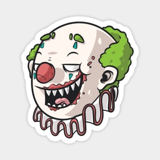 Creepy Clown Head Cartoon Magnet