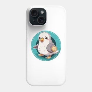 Cute Bird with Bitcoin Coin - Perfect for Crypto Lovers! Phone Case