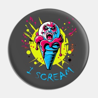 Vampire ice cream i scram colourful splash design Pin