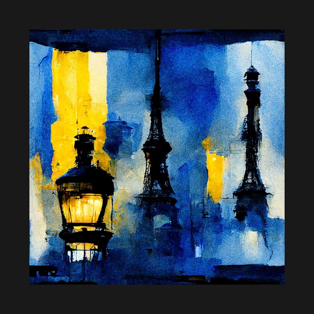 Paris watercolor by loud-silence