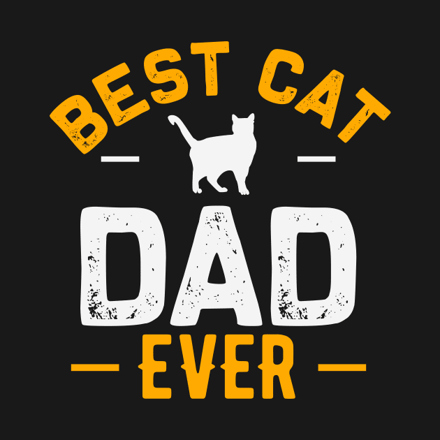 Men Best Cat Dad Ever Funny Cat Dad Father vintage by Goodplan