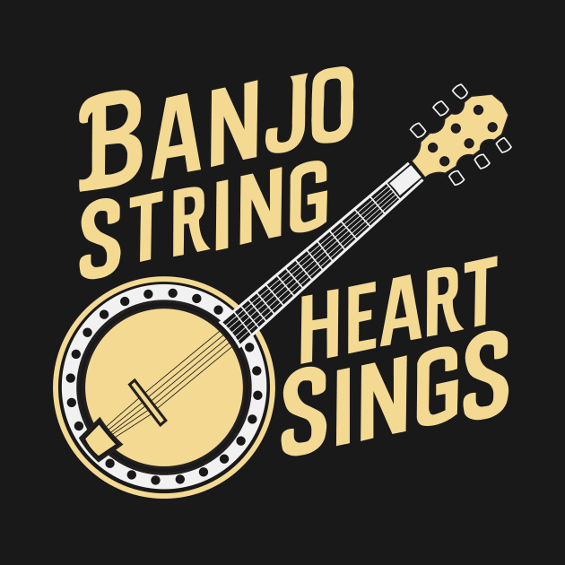 Banjo String Heart Sings Banjo Player Gift by GrafiqueDynasty