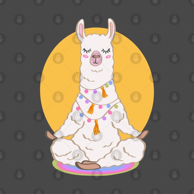 Llama Zen Vibes Llamastay Namaste Yoga Pose by DoubleBrush