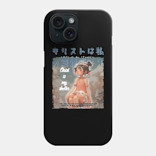 Christian Manga with Kanjis - Christ is My Shelter Phone Case