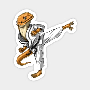 Bearded Dragon Karate Magnet