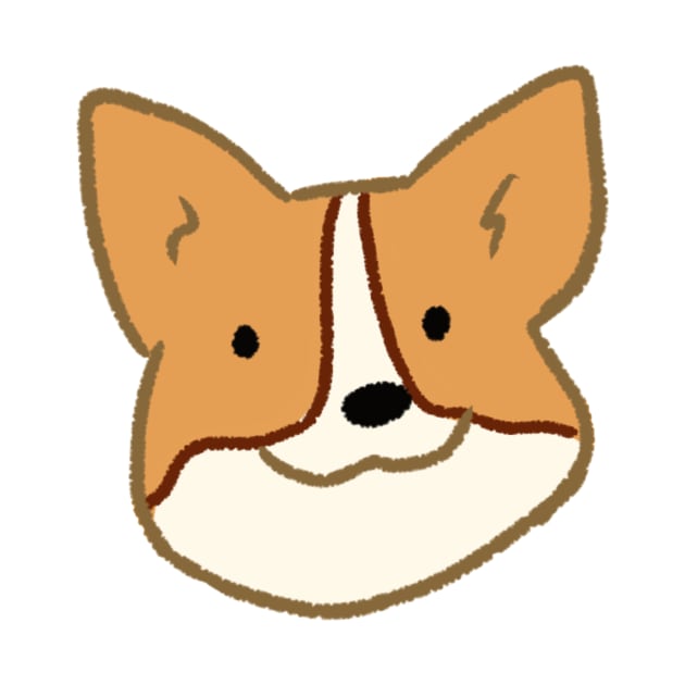 Cute Corgi face art by Mayarart