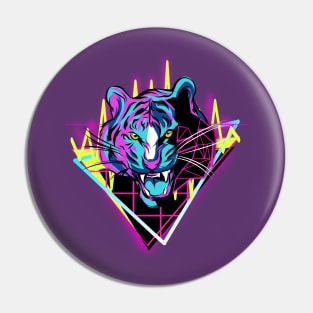 Neon Tiger T-Shirt Design Pin