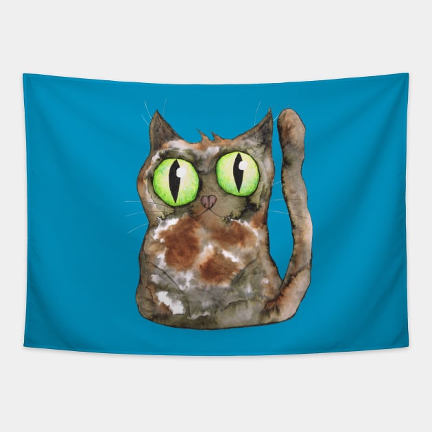 Tortoiseshell cat Tapestry by Bwiselizzy