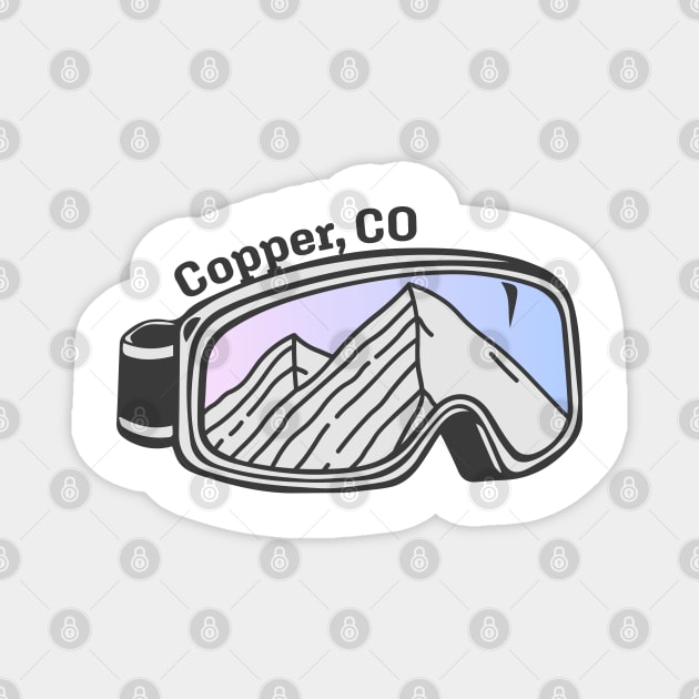 Sunset Mountain Ski Goggles | Copper Mountain, Colorado Magnet by KlehmInTime