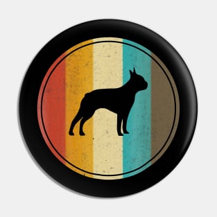 Boston Terrier Dog Retro Vintage 70S Silhouette Pin