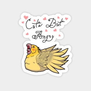 Cute But Angry (Yellow and grey tiel) Magnet