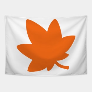 Autumn Orange Maple Leaf Silhouette Logo Emoticon Tapestry