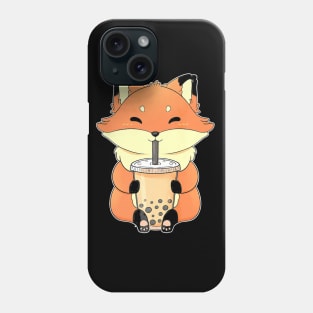 I Love Bubble Milk Tea Funny Fox Boba Phone Case