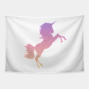 Pastel Pink Purple Ombre Faux Glitter Unicorn Tapestry