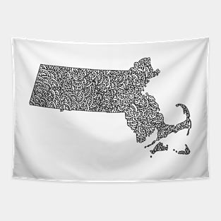 Massachusetts Map Design Tapestry