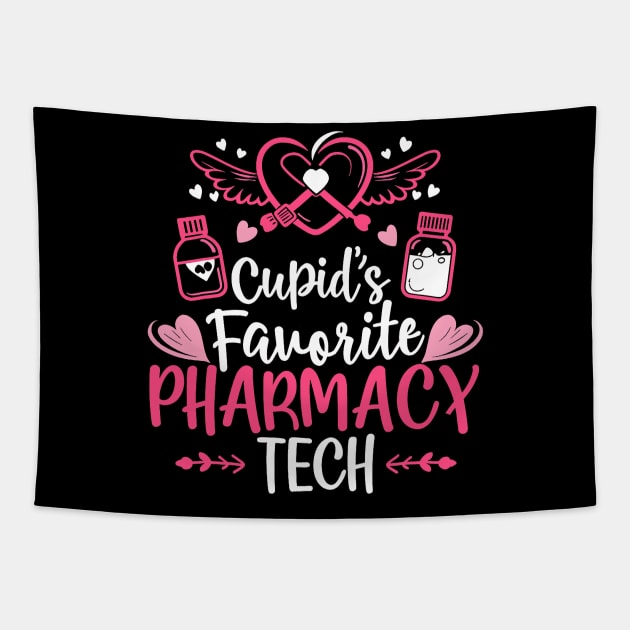 Cupid_s Favorite Pharmacy Tech Valentine_s Day Cupid_s Tapestry by Neldy