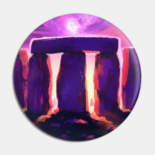 Stonehenge During a Purple Sunset Pin