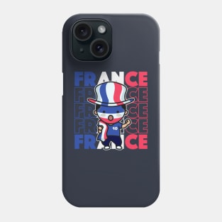 France Football Fan // Kawaii Cute French Soccer Supporter Phone Case