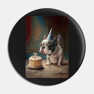 French Bulldog Birthday Card #1 Pin