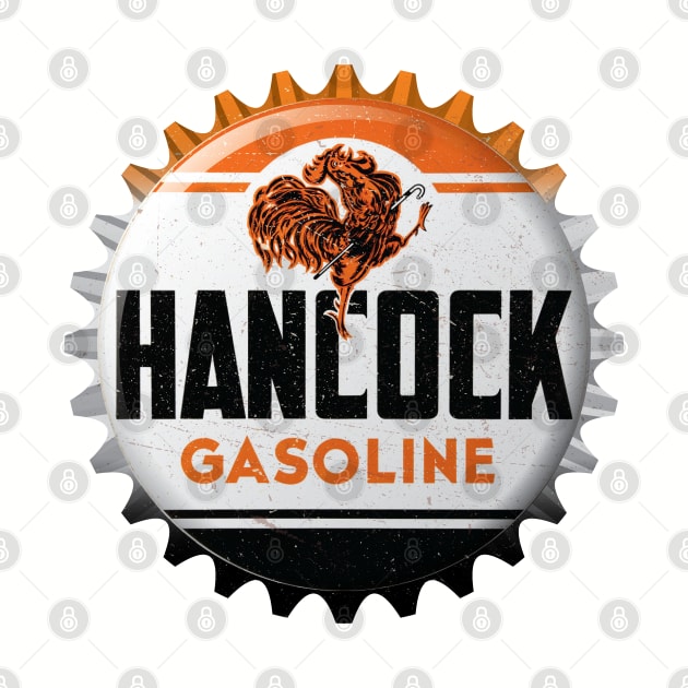 Hancock Gasoline Bottle Cap Retro T-Shirt by funkymonkeytees