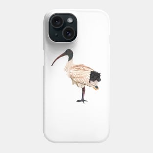 Bin Chook otherwise known as the White Australian Ibis. Unique/original artwork Phone Case
