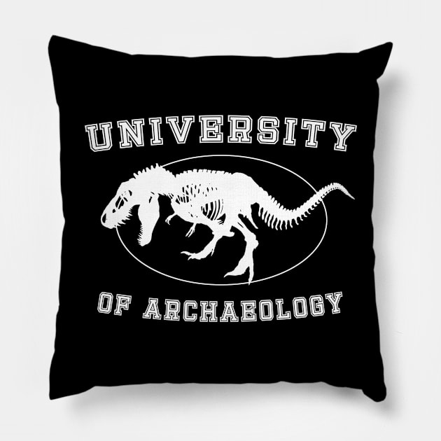 University of Archaeology - Tyrannosaurus Rex Dinosaur Fossil Pillow by CottonGarb