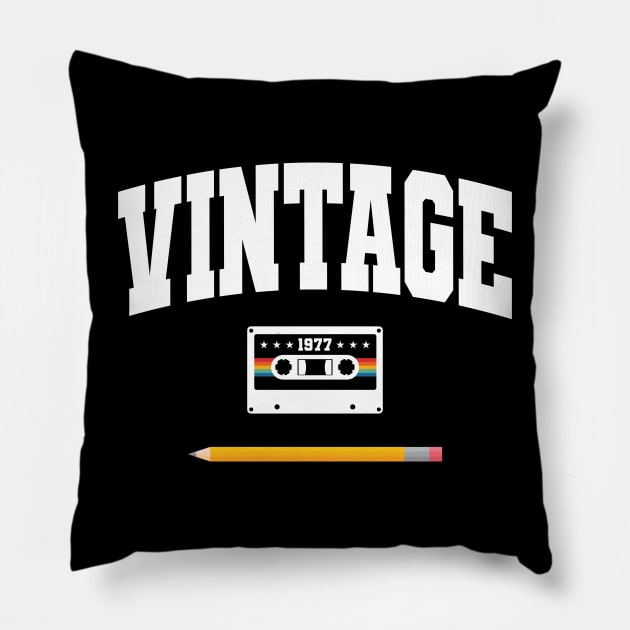 Vintage 1977 Cassette and Pencil Pillow by Mclickster