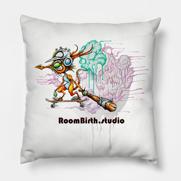 skater fox t-shirt 3 Pillow by roombirth