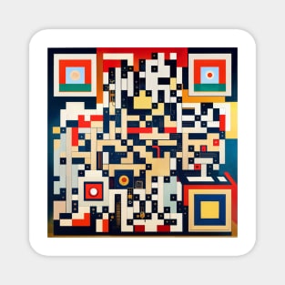 RickRoll QR Code Abstract Painting Magnet