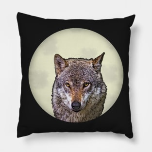 Wolf On Full Moon Pillow