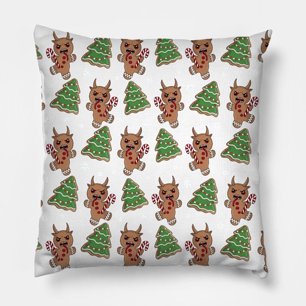 Gingerbread Krampus pattern Pillow by valentinahramov