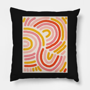 Abstract rainbows pattern, Line art Pillow