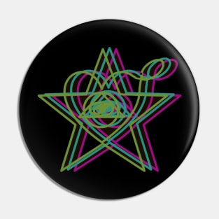 Trippy eye star Pin