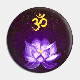 Om with lotus Pin