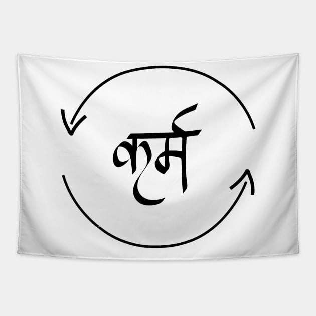 Karma in Hindi Cycle of Life Spirituality Hindu Dharma T-shirt Tapestry by alltheprints