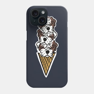 Scoops of English Bulldog Ice Cream Cone Phone Case