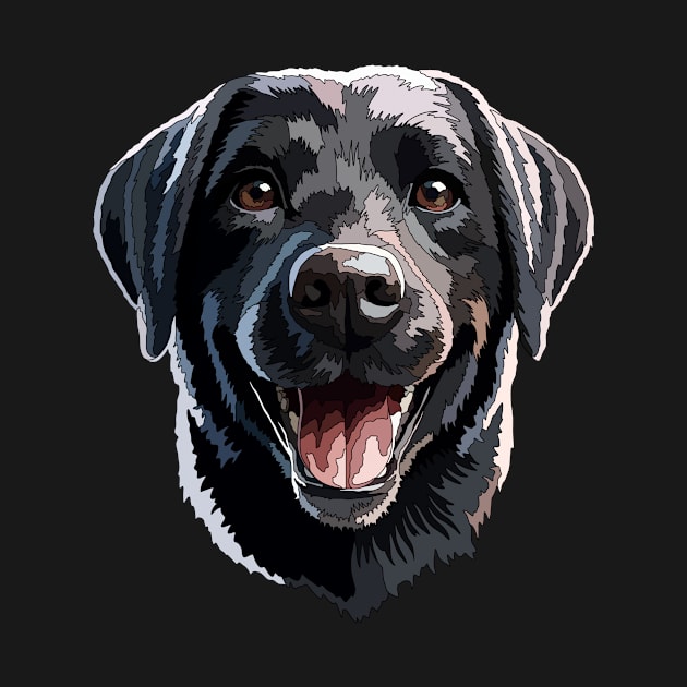 Happy Black Labrador Dog by Jo_aRty