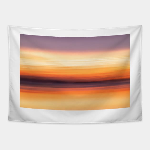 Abstract coastal theme using long exposure for intense color background with orange hue Tapestry by brians101