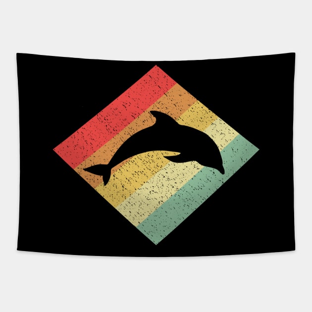 Retro Vintage 80s Dolphin Gift For Dolphin Lovers Tapestry by OceanRadar