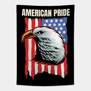 American Patriotism Eagle with Flag Tapestry