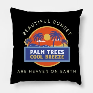 Blue and Orange Modern Beautiful Sunset Pillow