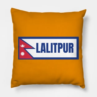 Lalitpur City with Nepal Flag Pillow