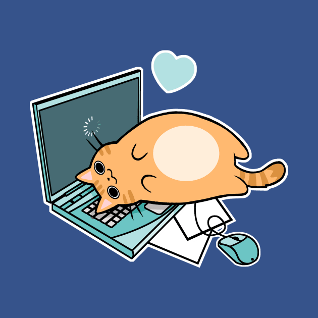 Cute Laptop Cat by SarahJoncas