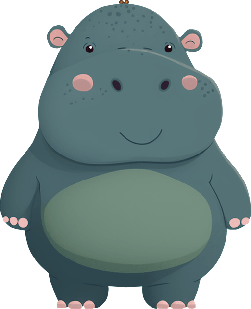 Cute Baby Hippo Kids T-Shirt by Bondoboxy