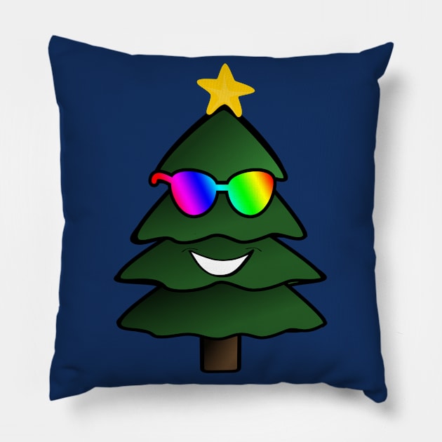 Cool Christmas Tree Pillow by SandraKC